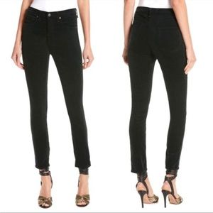 Veronica Beard Kate 10' High Rise Skinny Corduroy Green Ribbed Pant 25